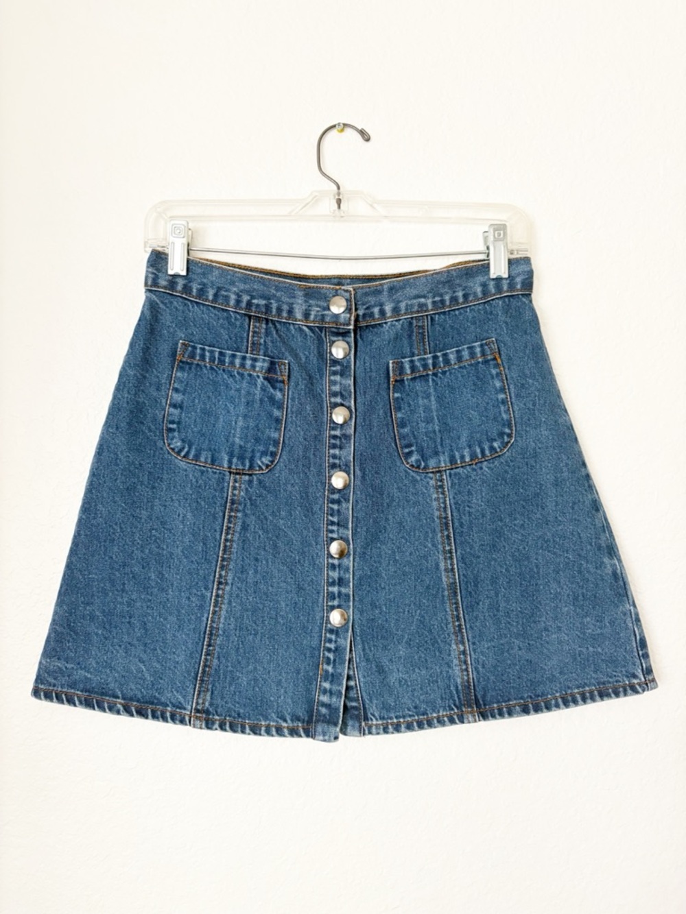 Urban Outfitters BDG Blue Denim Button-Front A-Line Skirt
